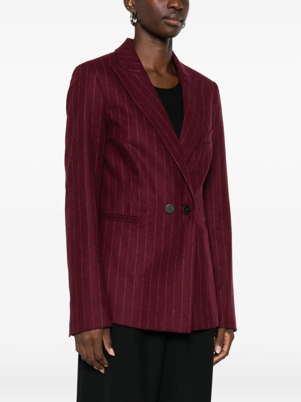 Forte Forte Pinstripe-pattern Double-breasted Blazer In Red