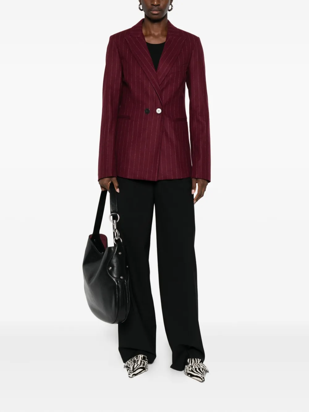 Forte Forte Pinstripe-pattern Double-breasted Blazer In Red