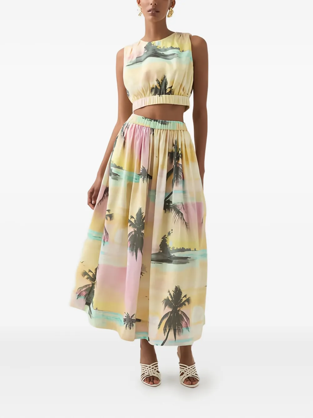 Aje NICOLETTE maxi-rok met print - Geel