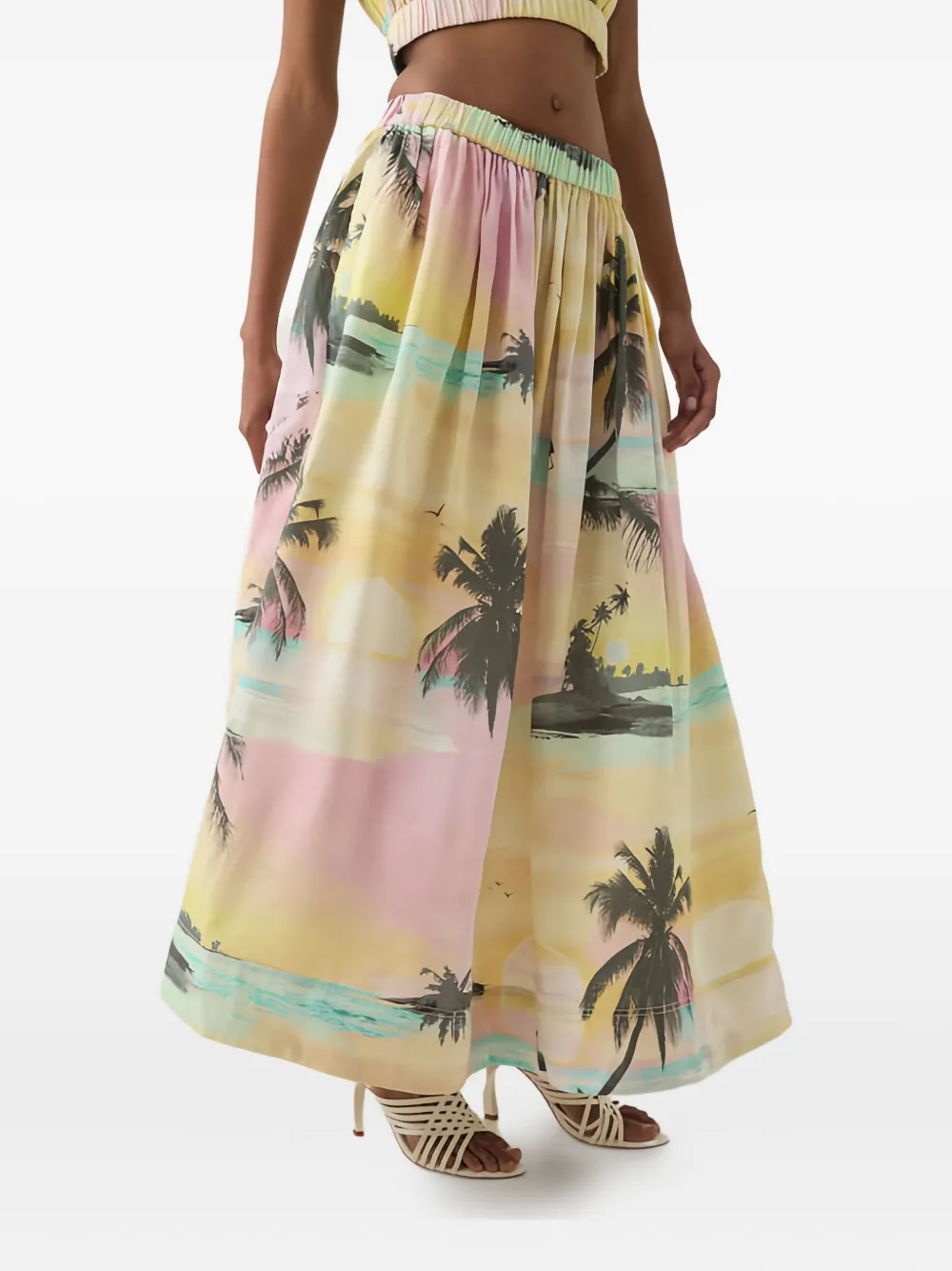 Aje NICOLETTE maxi-rok met print Geel