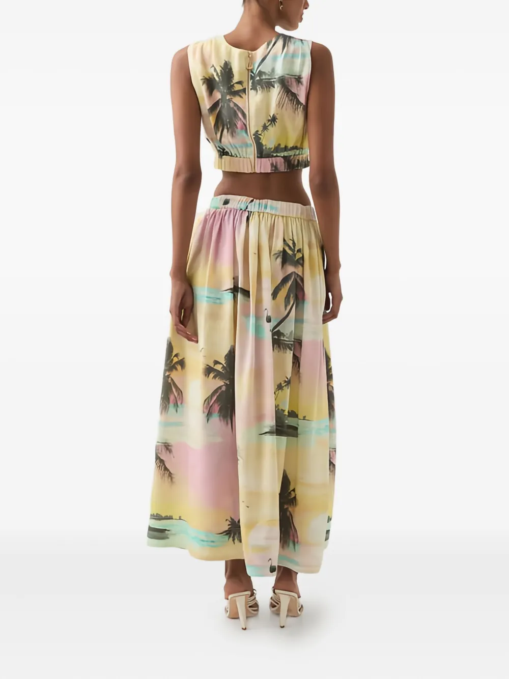 Aje NICOLETTE maxi-rok met print Geel