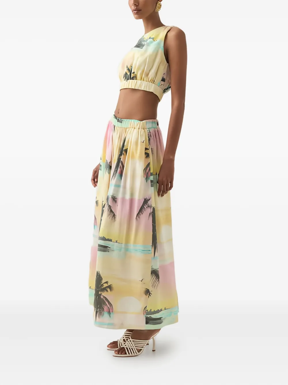 Aje NICOLETTE maxi-rok met print Geel