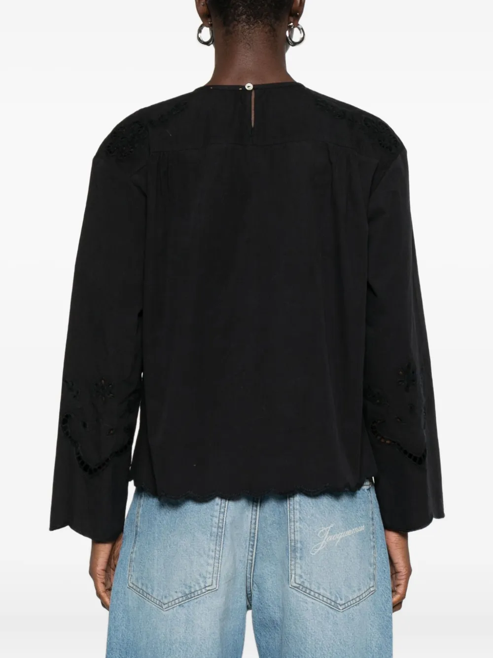 Forte Shirt met uitgesneden details Zwart