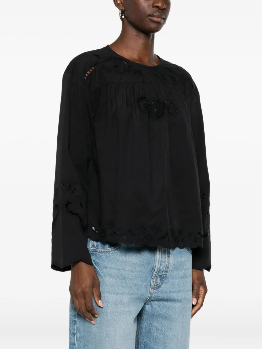 Forte Shirt met uitgesneden details Zwart