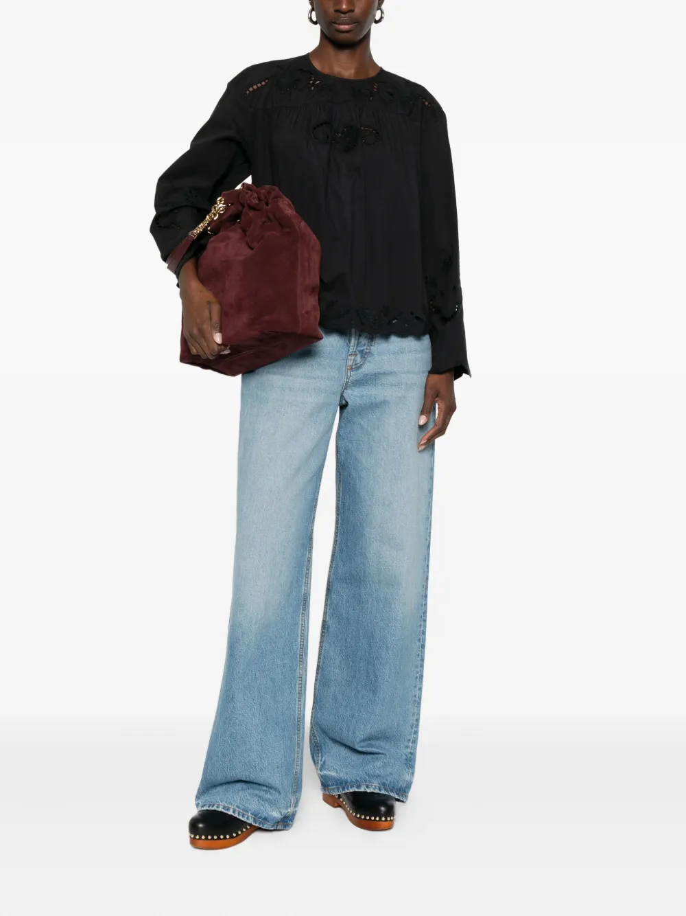 Forte Forte Shirt met uitgesneden details - Zwart