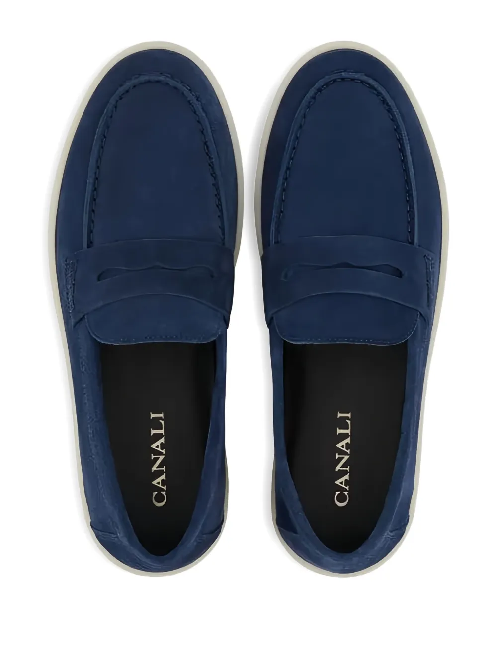Canali Suède slip-on sneakers Blauw