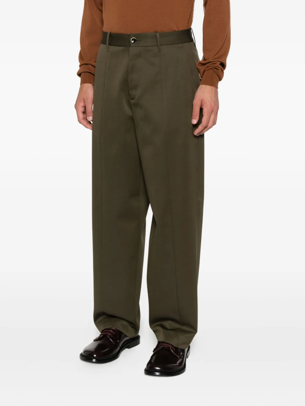 Nine In The Morning Broek met wijde pijpen Groen
