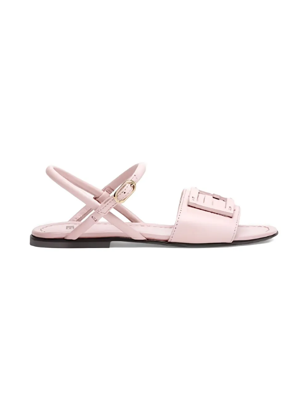Fendi Kids logo-embossed leather sandals Roze
