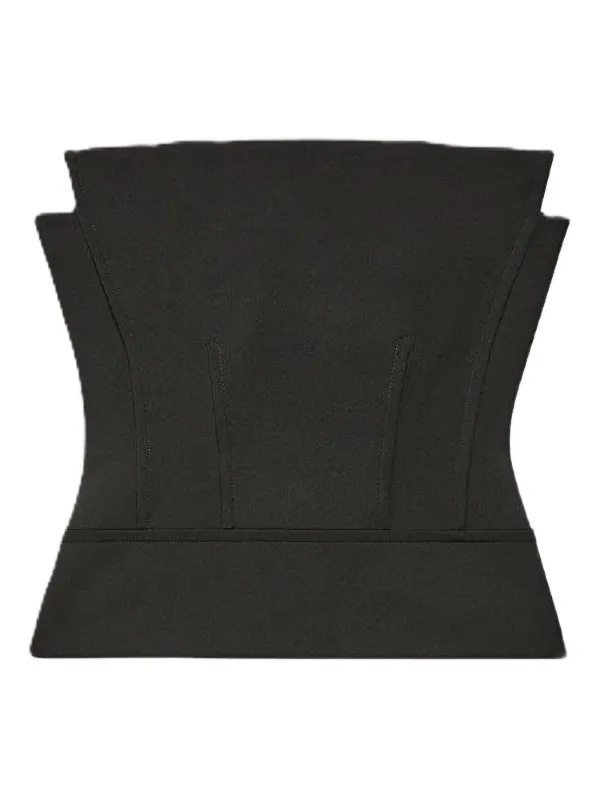 Another Tomorrow Strapless Panelled Bustier in Black