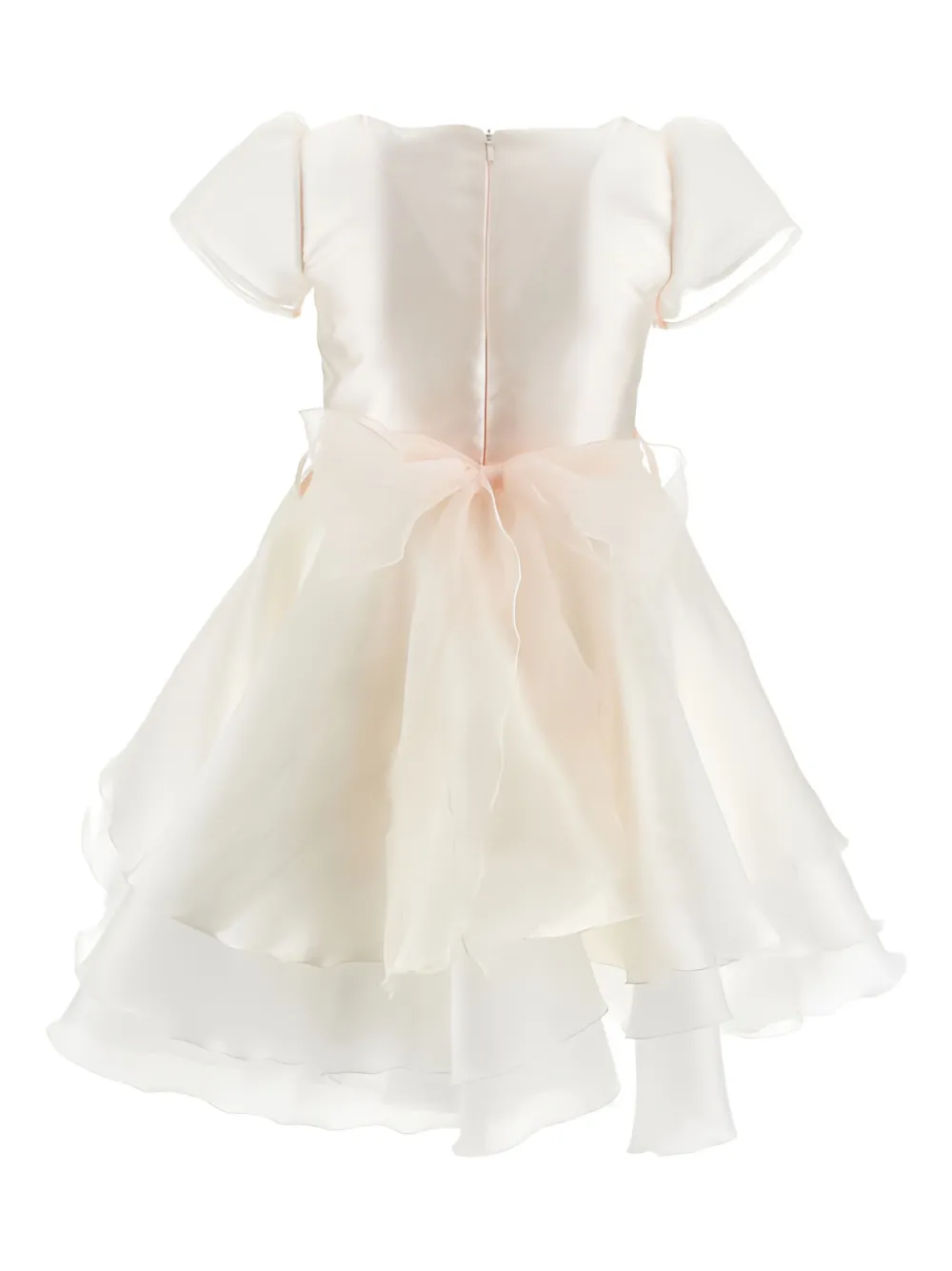Monnalisa floral-appliqué layered dress - Beige