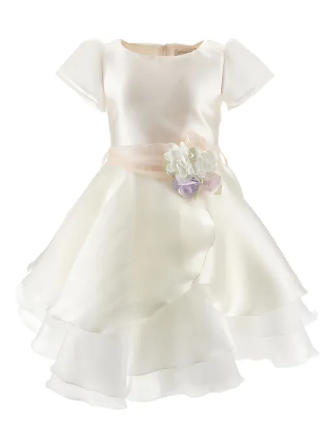 Monnalisa floral-appliqué layered dress