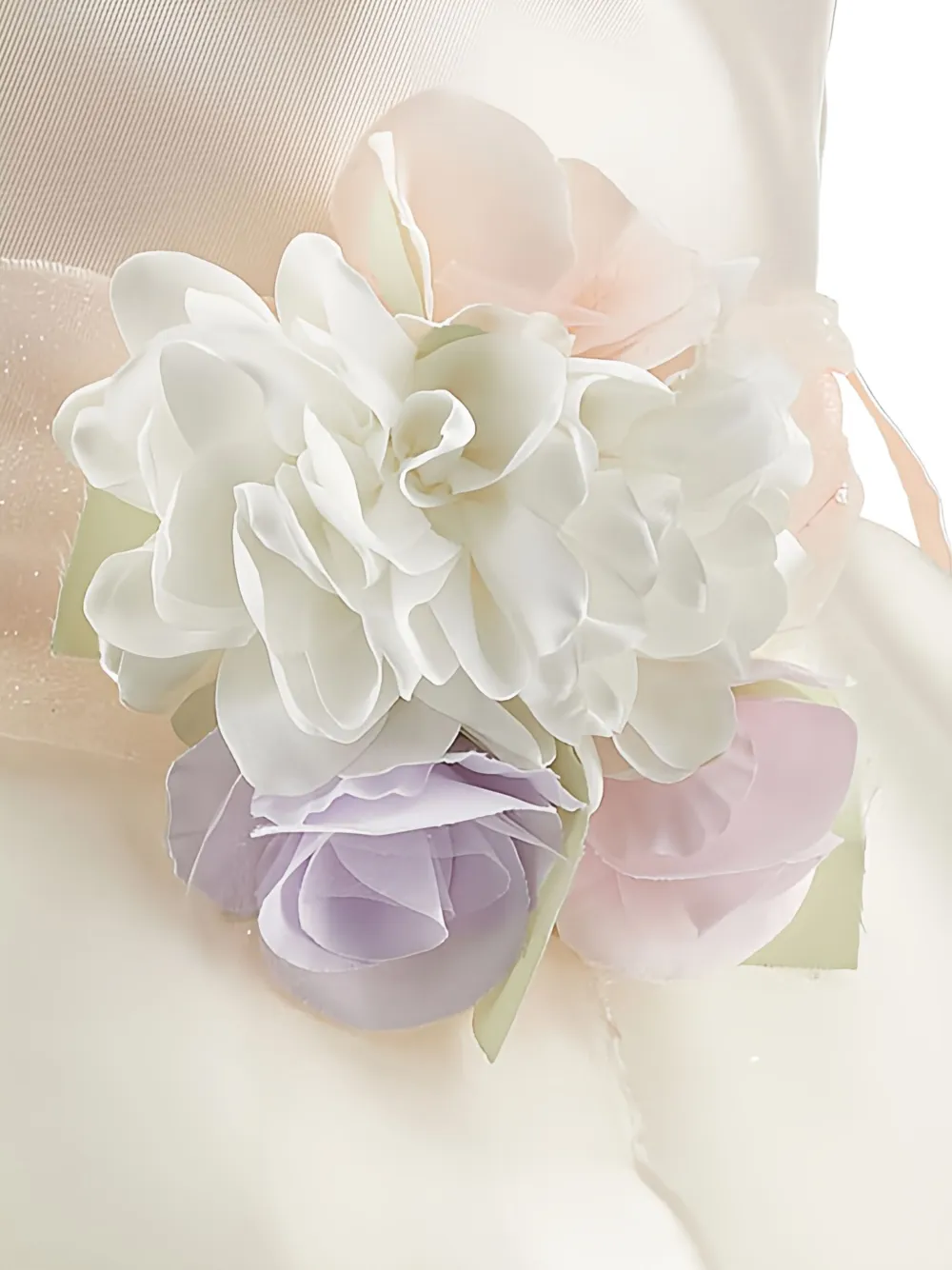 Monnalisa Gelaagde jurk met bloemapplicatie Beige