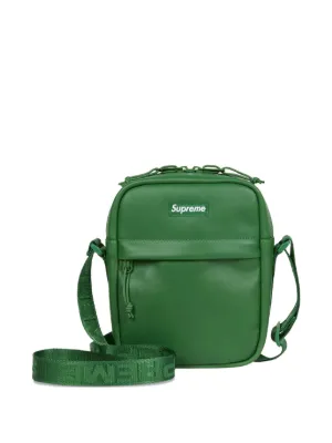 Supreme Embroidered Leather Messenger Bag | Black | FARFETCH