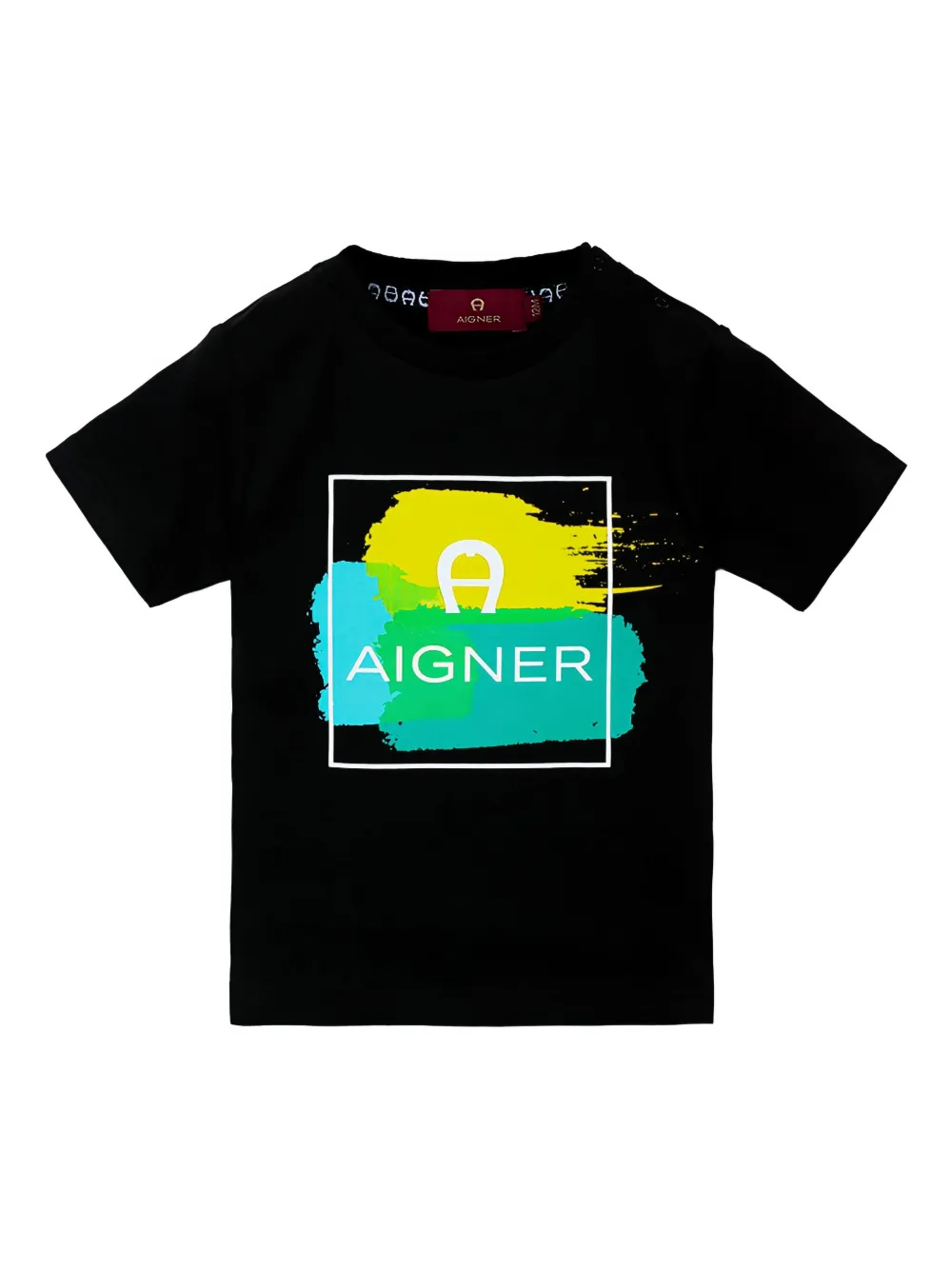 Aigner Kids playera de algodón con estampado gráfico | negro | Image 1