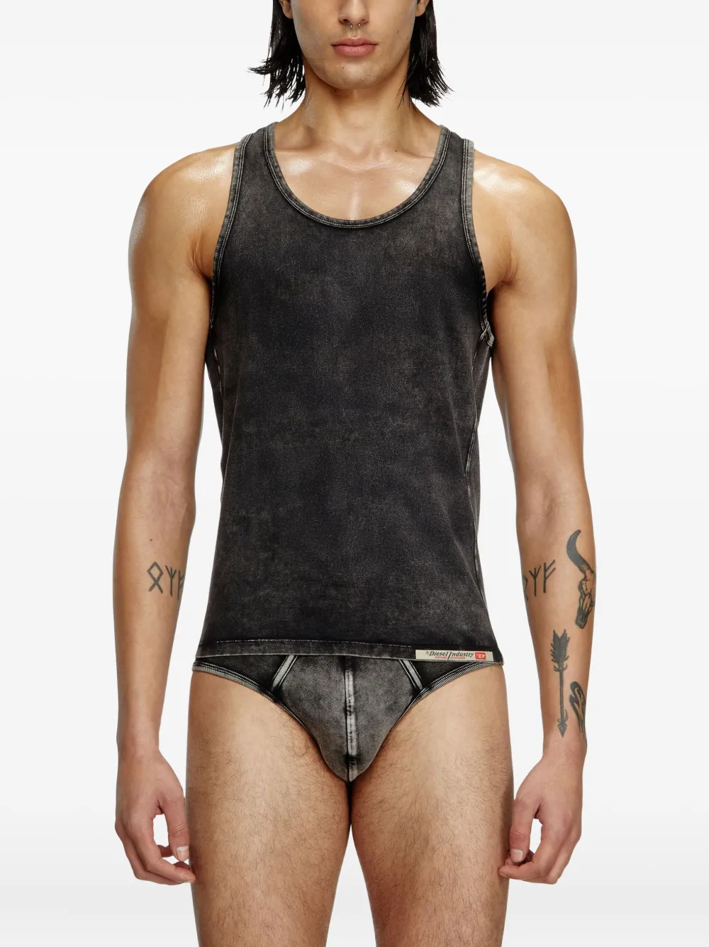 Diesel Walty-Dnm top met logo Grijs