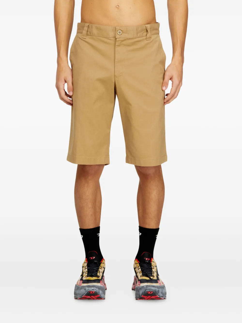 Diesel Shorts met knoopsluiting Beige