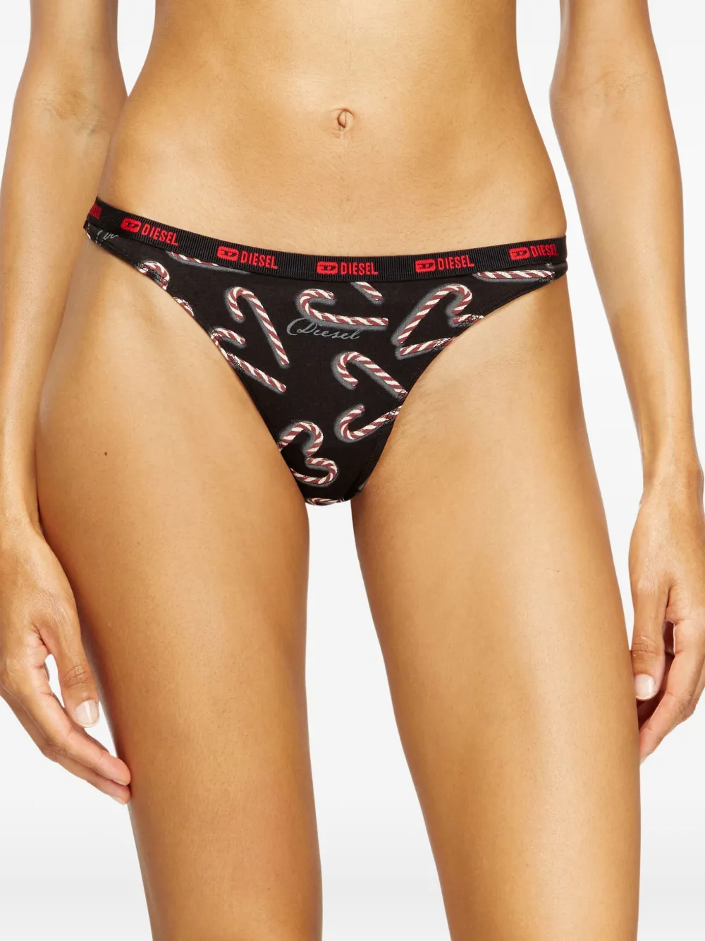 Diesel Stars-utlt-3pack strings met print - Zwart