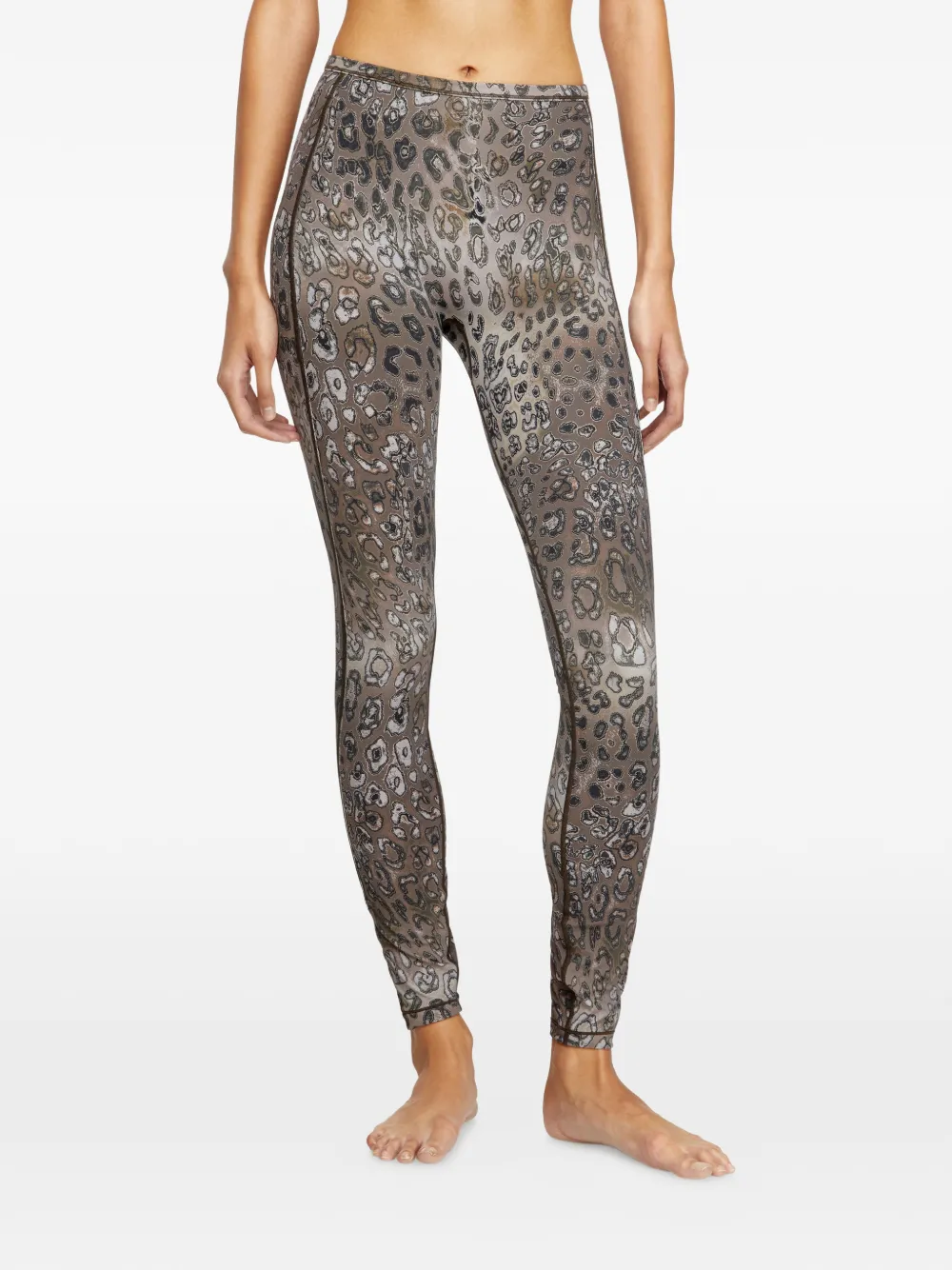  Diesel Meredith-utlt Leopard-print Leggings - Neutrals 