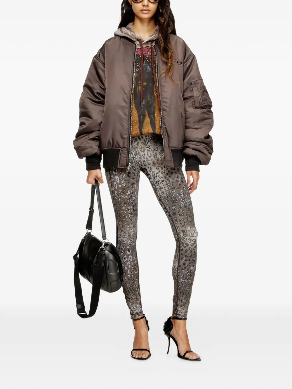 Diesel Meredith-Utlt legging met luipaardprint Beige