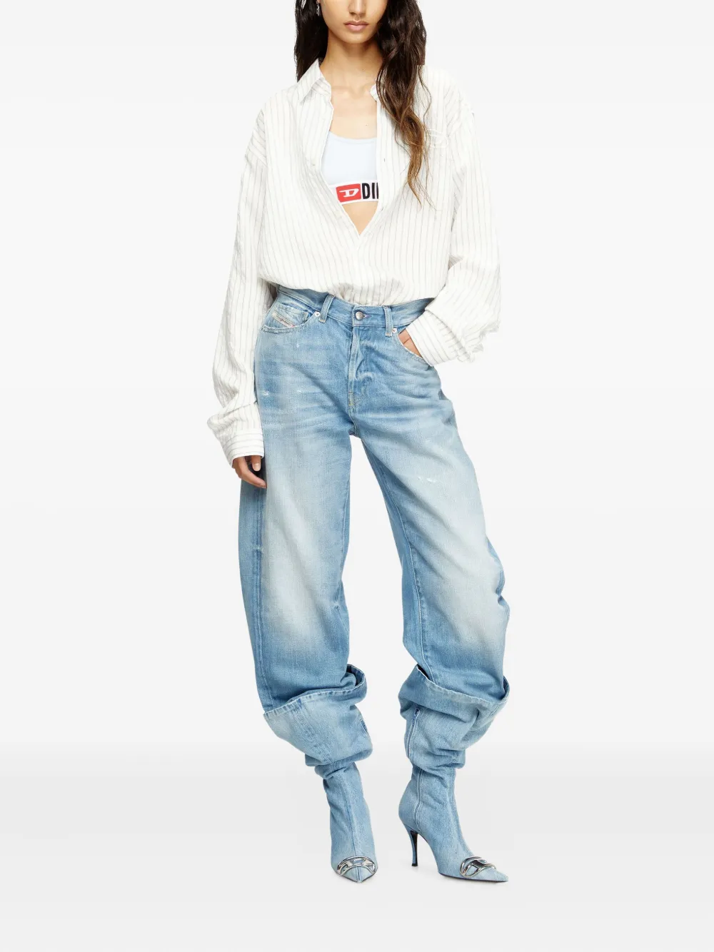 Diesel Ufsb Oriba Logo Detail Bra In White