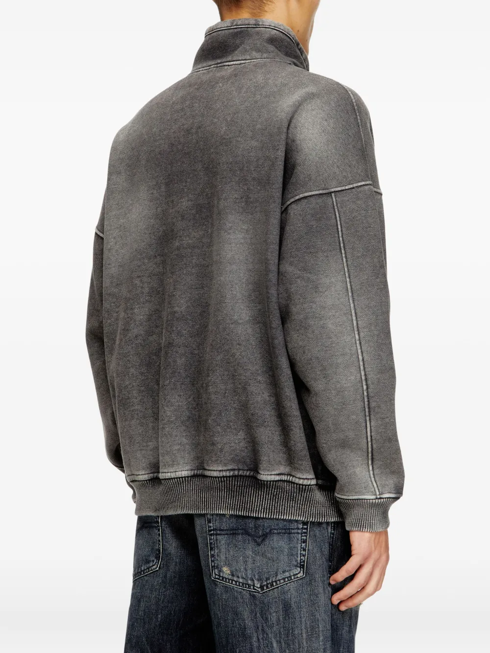 Diesel Jack met borduurwerk en rits Grijs