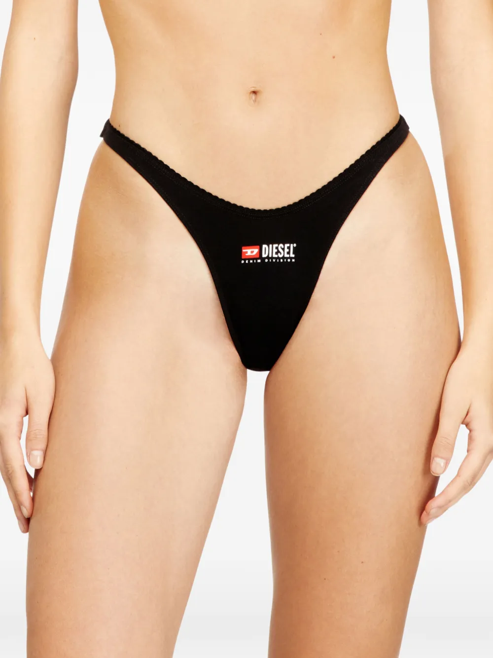 Diesel Micro-punchy-d-core Thong (pack Of Three) In Black