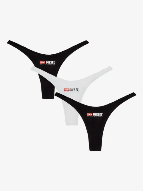 Diesel three-pack of stretch cotton thongs with logo