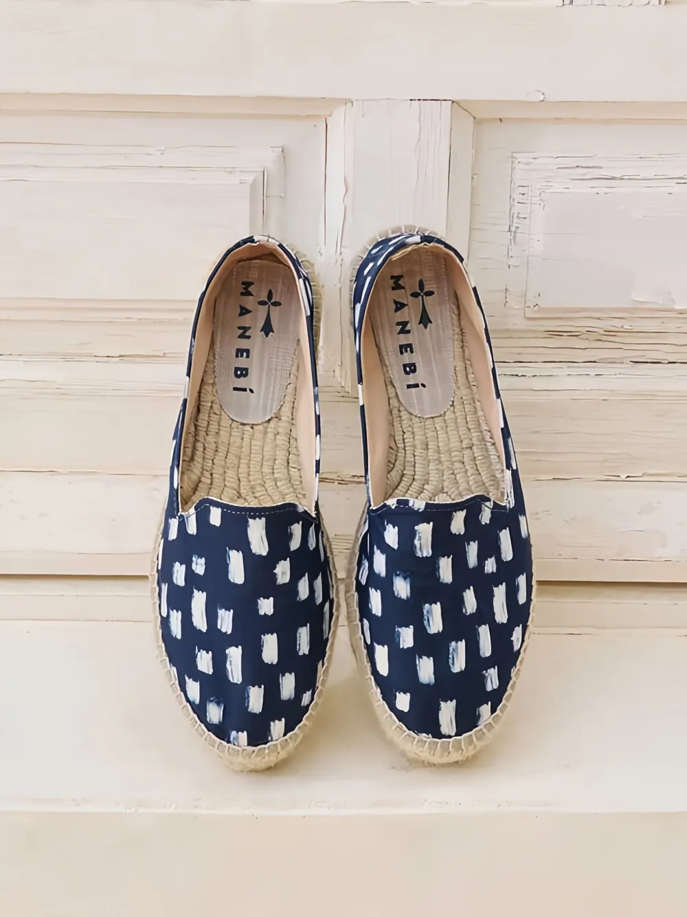 Manebi Double-sole Patterned Espadrilles In Blue