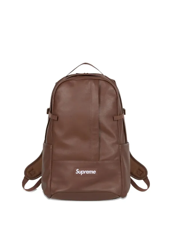 t*n様 supreme 革バッグ　BOXLOGO 美品 Supreme レザー バックパック | ブラウン | FARFETCH JP