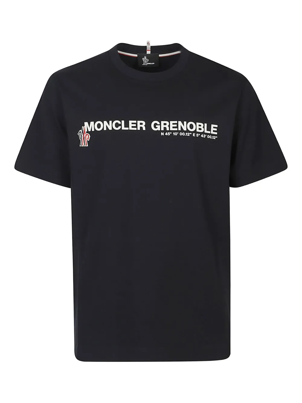 Moncler Grenoble Midnight Blue Stretch Cotton T-shirt In Black