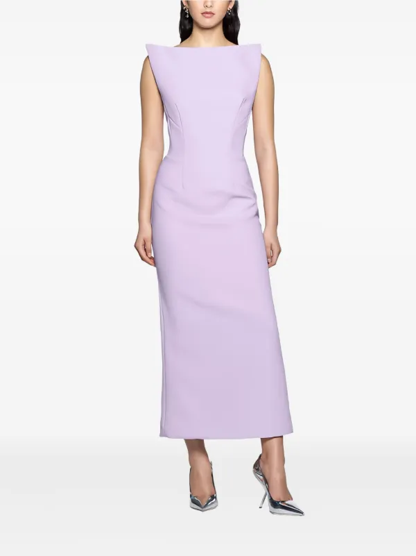 Maticevski Shoulder-pads Split Midi Dress - Purple