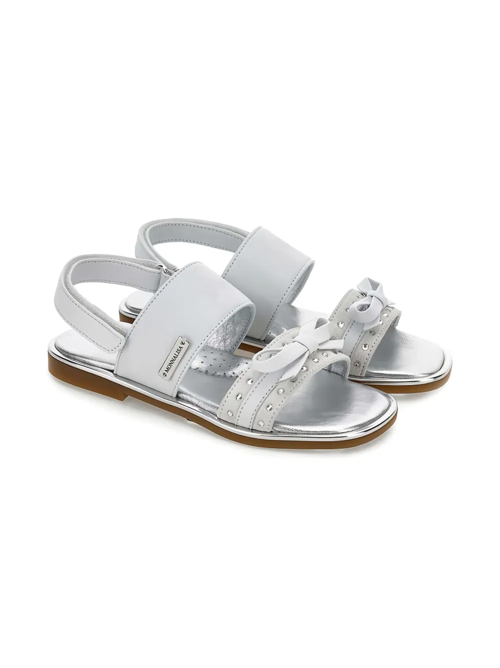 Monnalisa Sandalen verfraaid met strik Wit