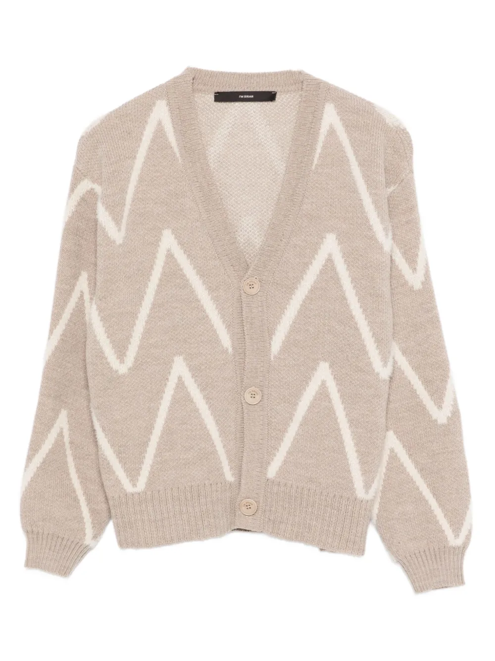 i'm brian zigzag buttoned cardigan - Neutrals