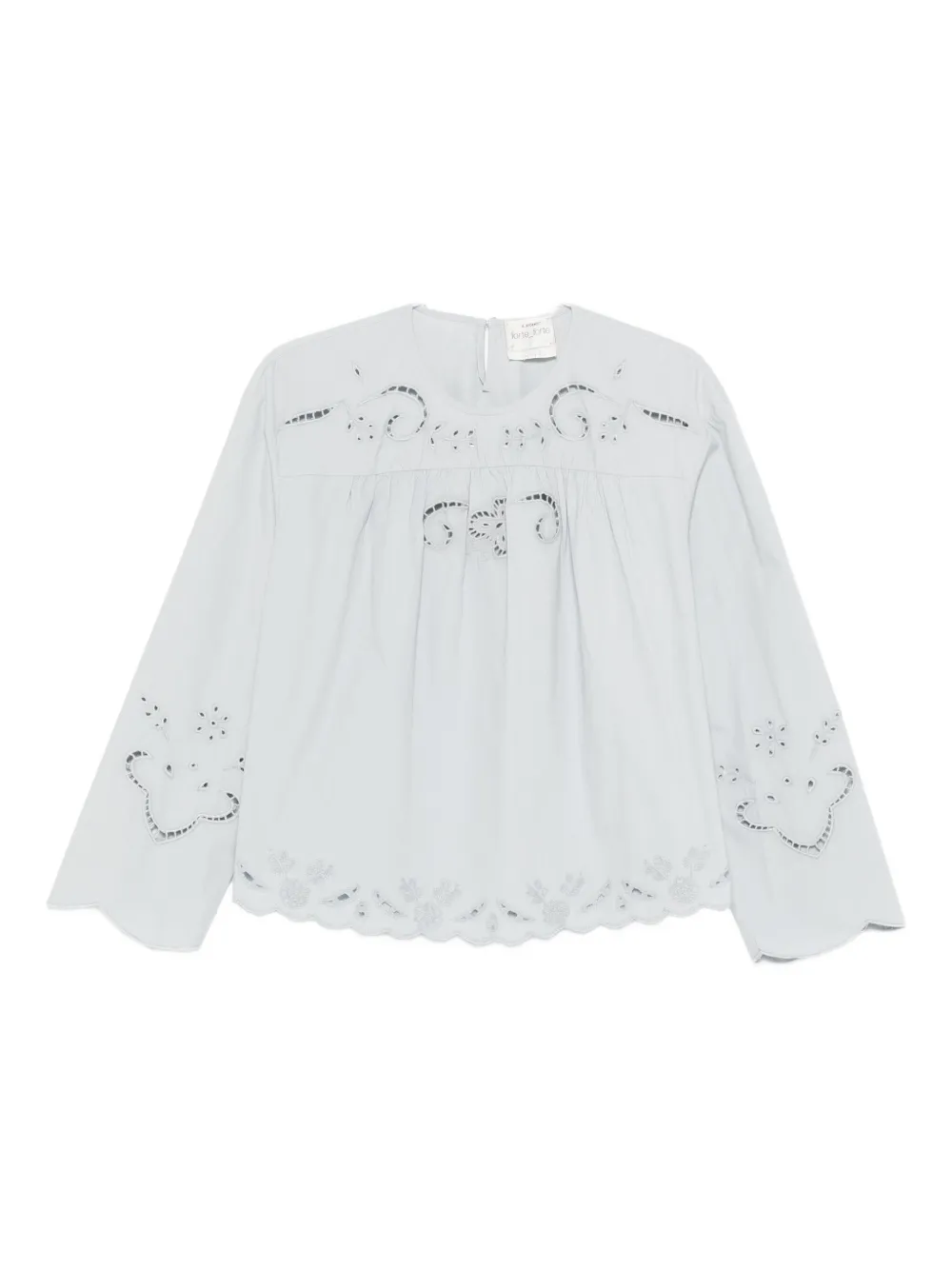 Forte Forte Embroidered Scalloped Blouse In Blue