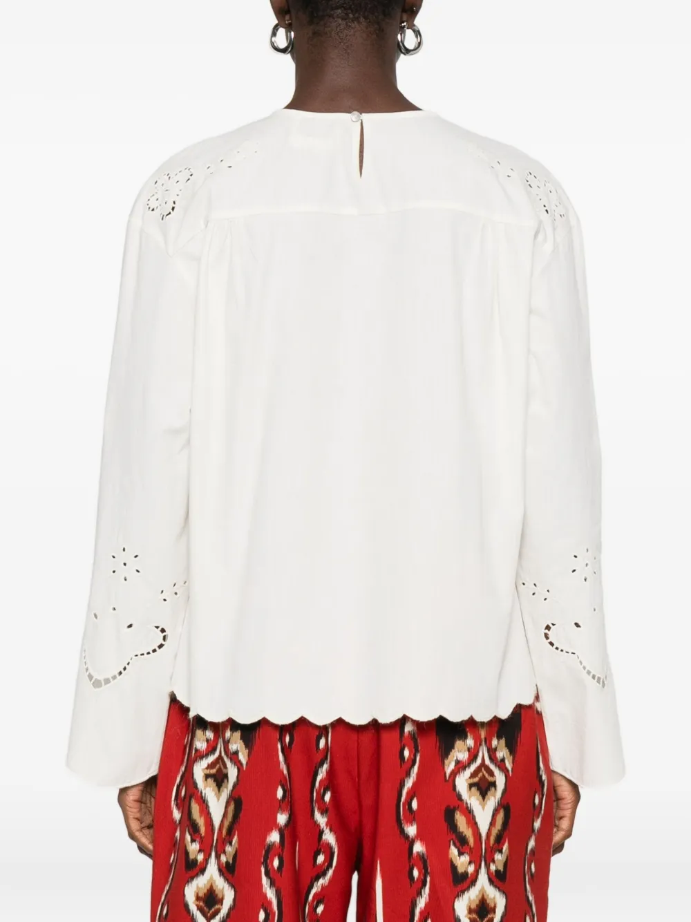 Forte Forte Embroidered Scalloped-hem Blouse In White