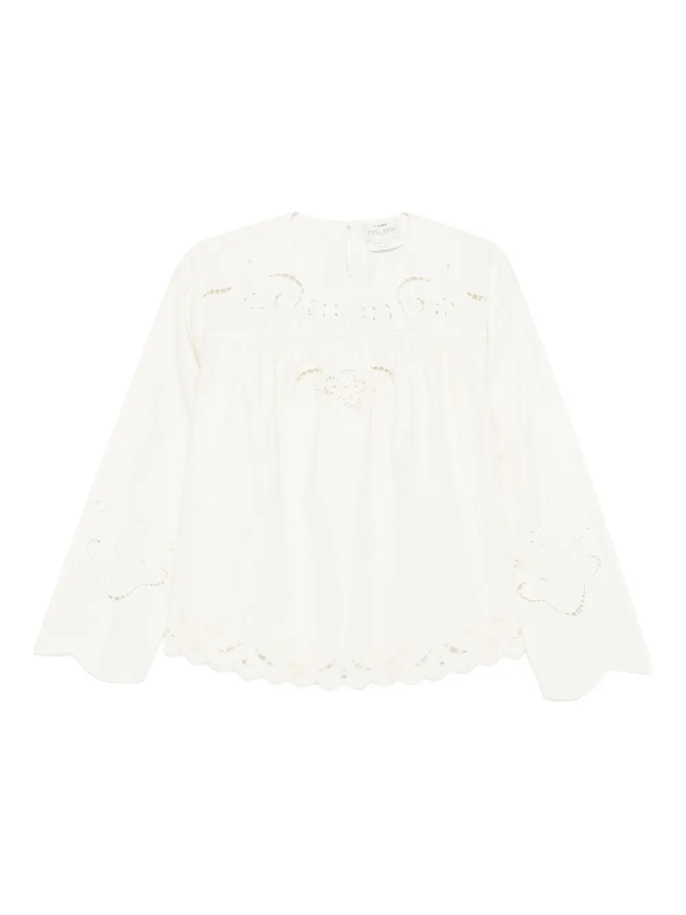 Forte Forte Embroidered Scalloped-hem Blouse In White