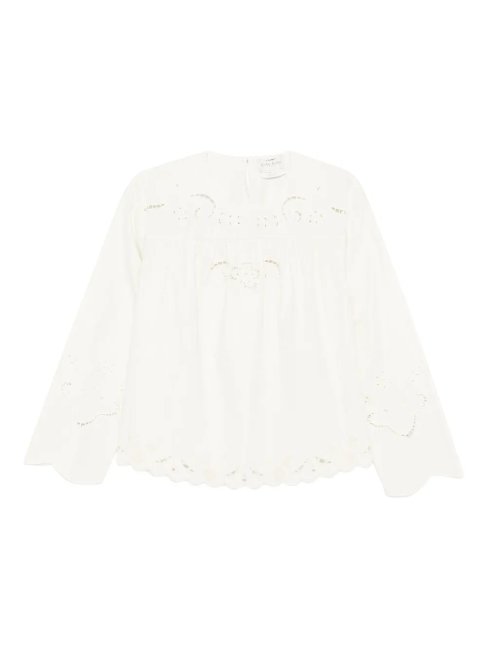 Forte Forte embroidered scalloped-hem blouse - Bianco