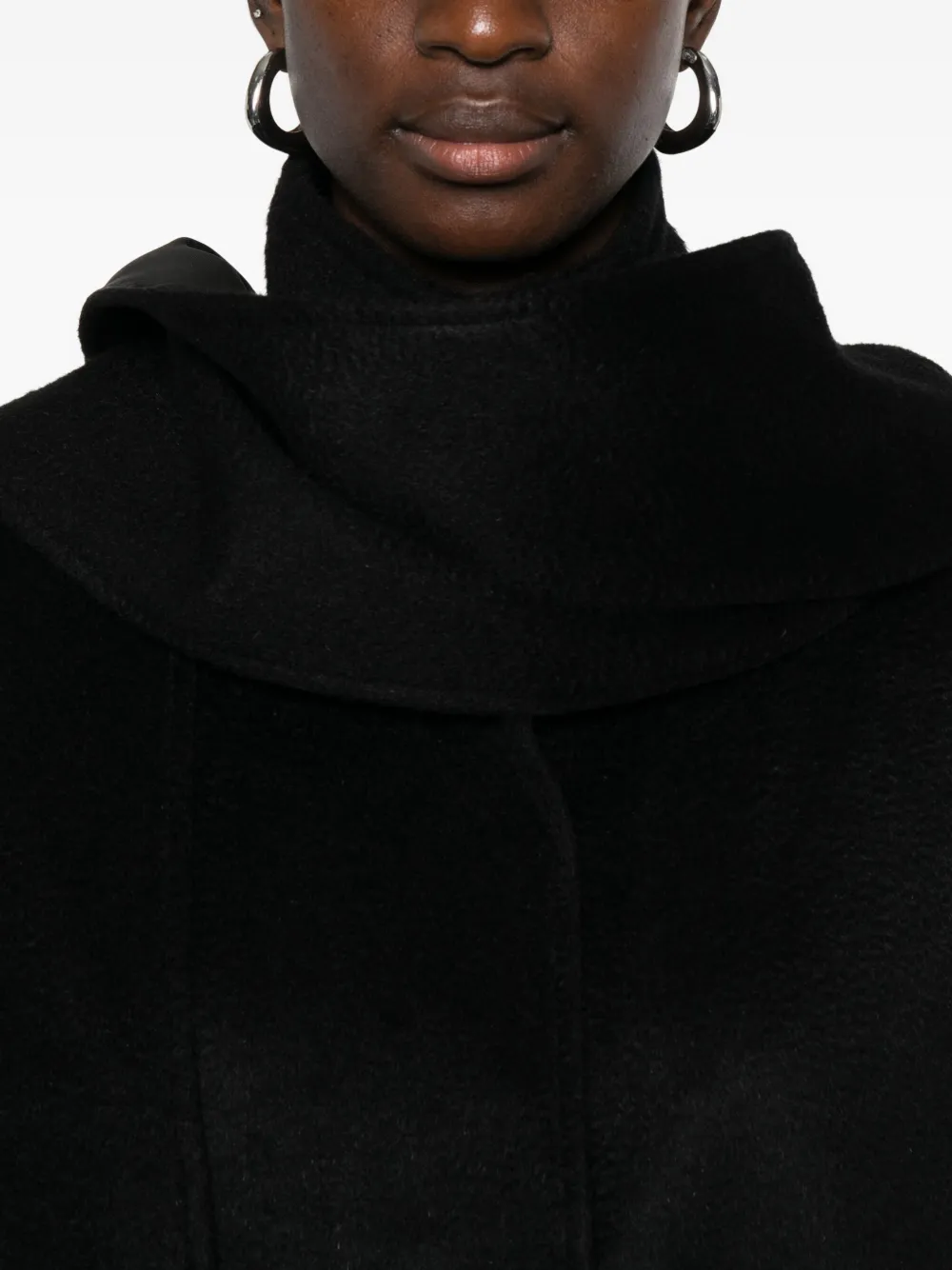 Forte Forte Funnel-neck Coat In Black