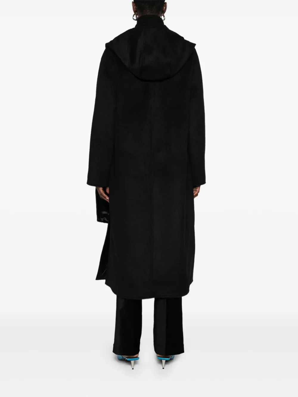 Forte Forte Funnel-neck Coat In Black