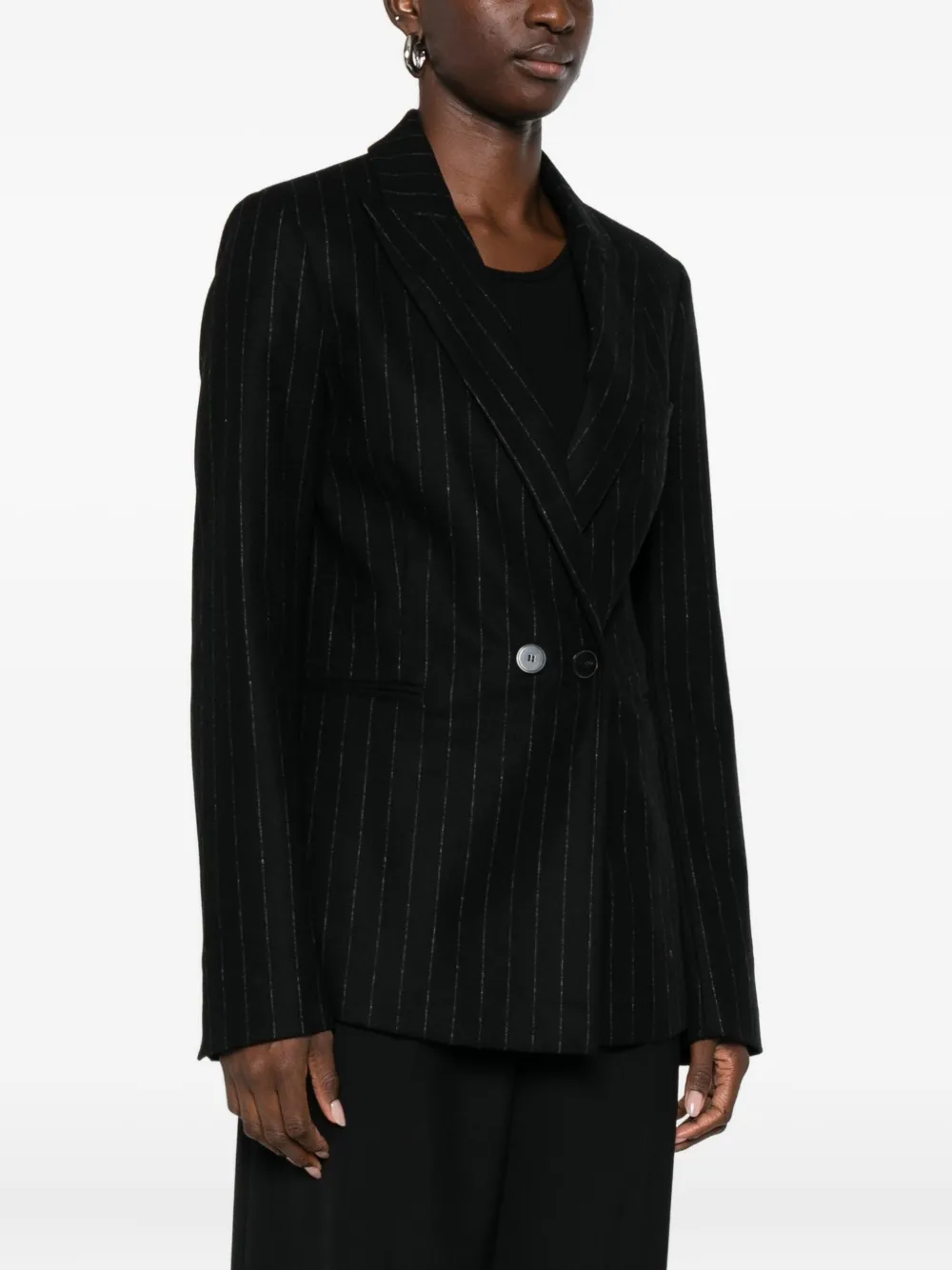 Forte Forte Pinstripe Double-breasted Blazer In Multi