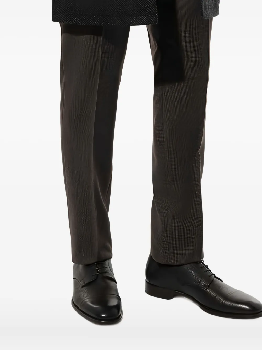 Canali Leren veterschoenen Zwart