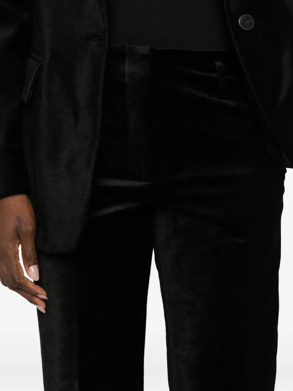 Forte Forte Velvet-finish Trousers In Black