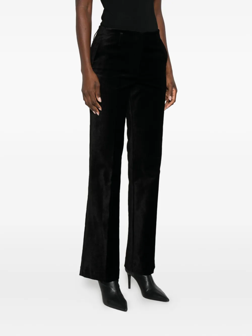 Forte Forte Velvet-finish Trousers In Black