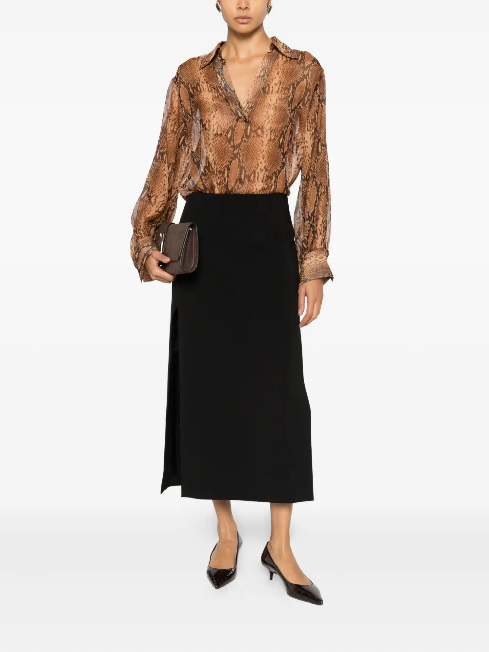 NINA 14.7 snake print ml pitone top - Beige