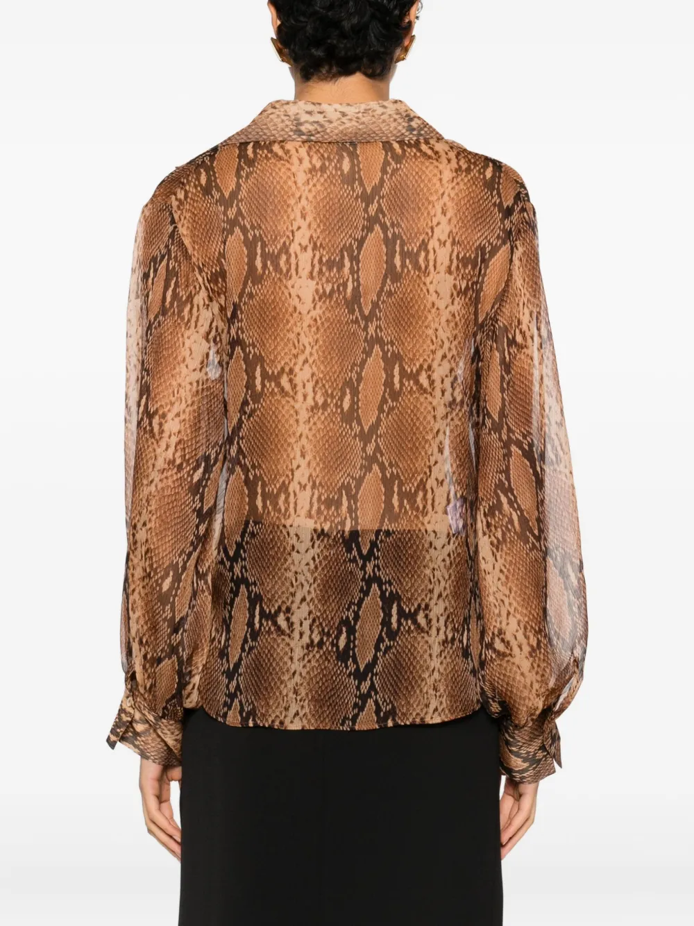 NINA 14.7 Top met slangenprint Beige