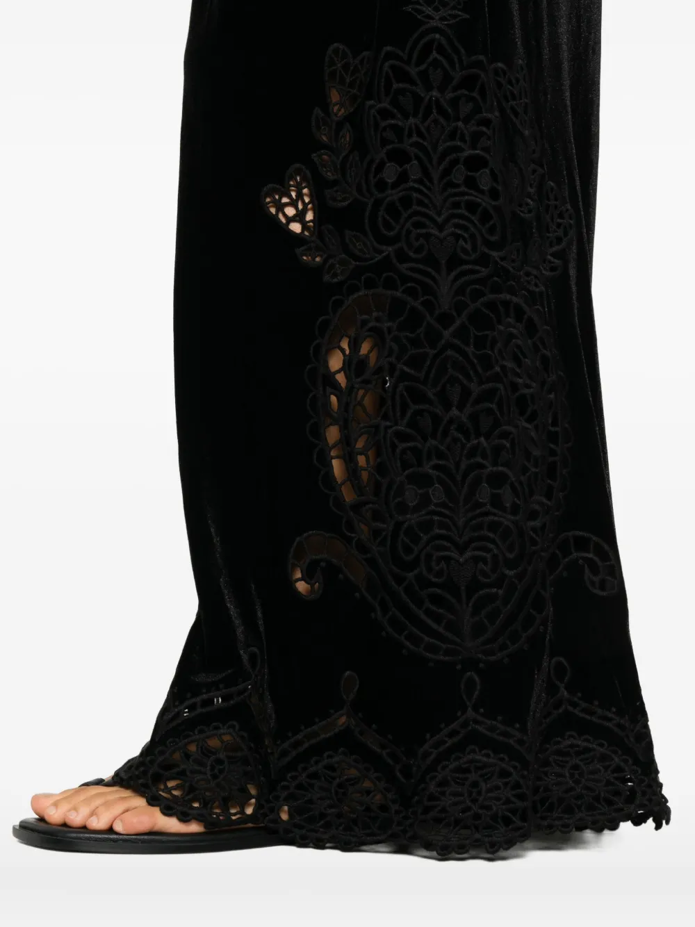 Farm Rio Lace Panel Trousers In Black