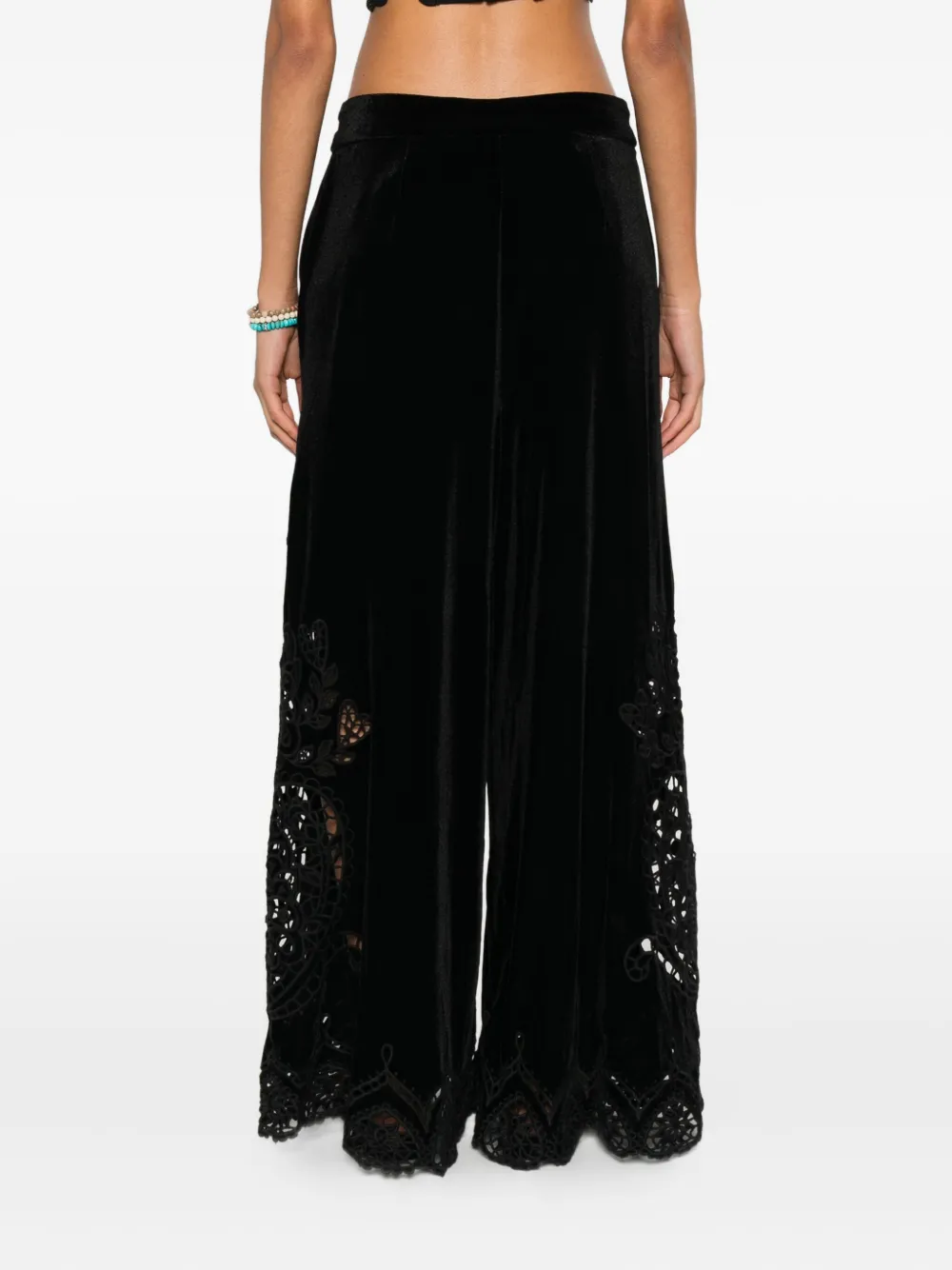 Farm Rio Lace Panel Trousers In Black