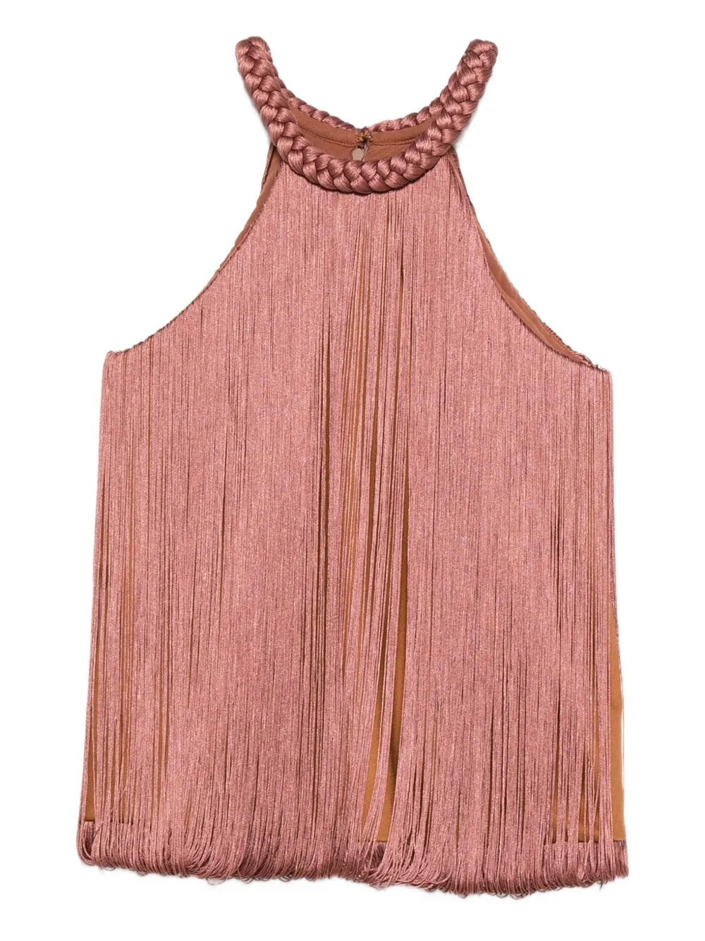 Rosanna Ocampo Cleopatra braided frange top - Marrone