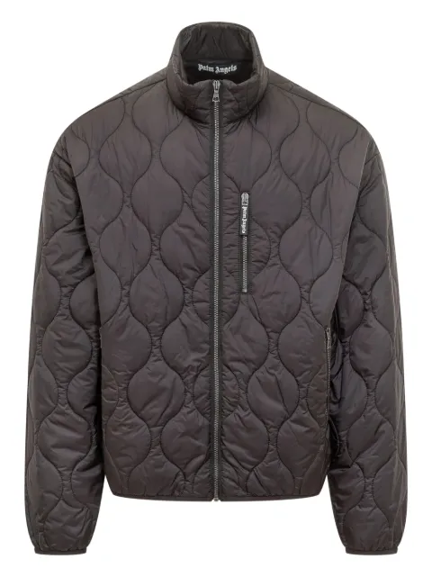 Palm Angels curved logo quilted jacket