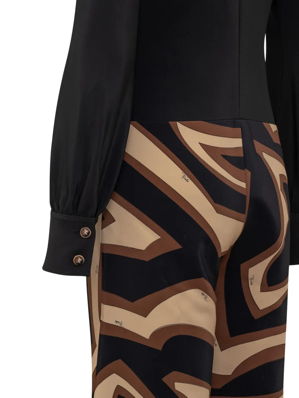 Pucci Geometric Print Chemisier Dress In Black